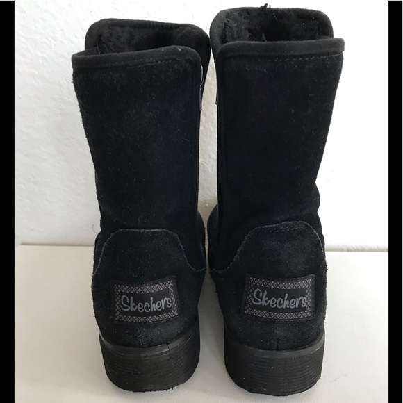 Skechers Women's Black Leather Suede Mid Calf Boot - Picture 3 of 11